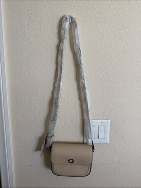 Furla: Women’s Cream Crossbody Bag - Classic Saddle Style
